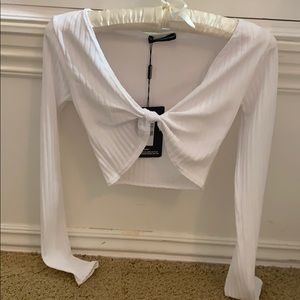 Pretty little thing long sleeve crop top